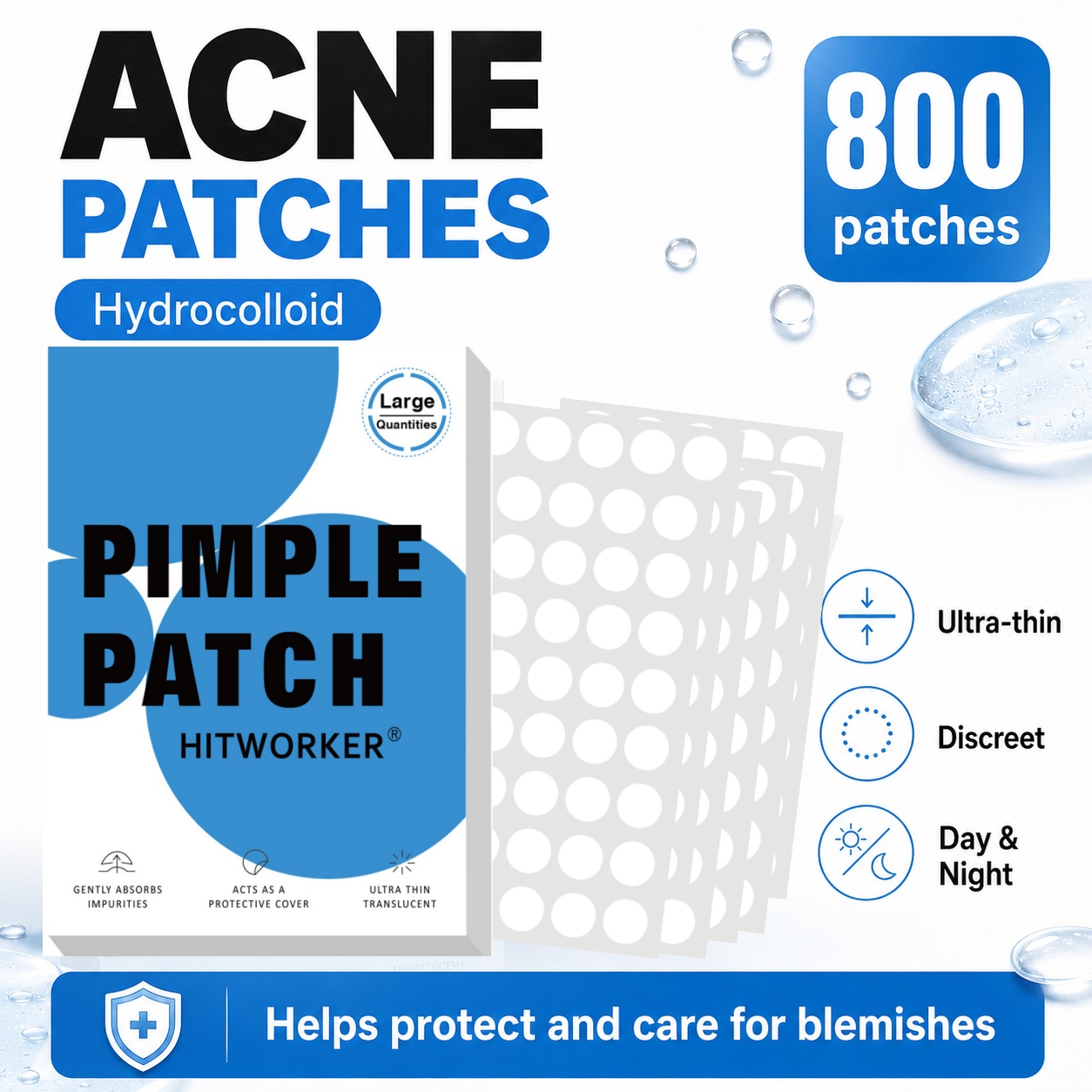 800Pcs Hydrocolloid Acne Pimpl - Skincare Oil Control review and price