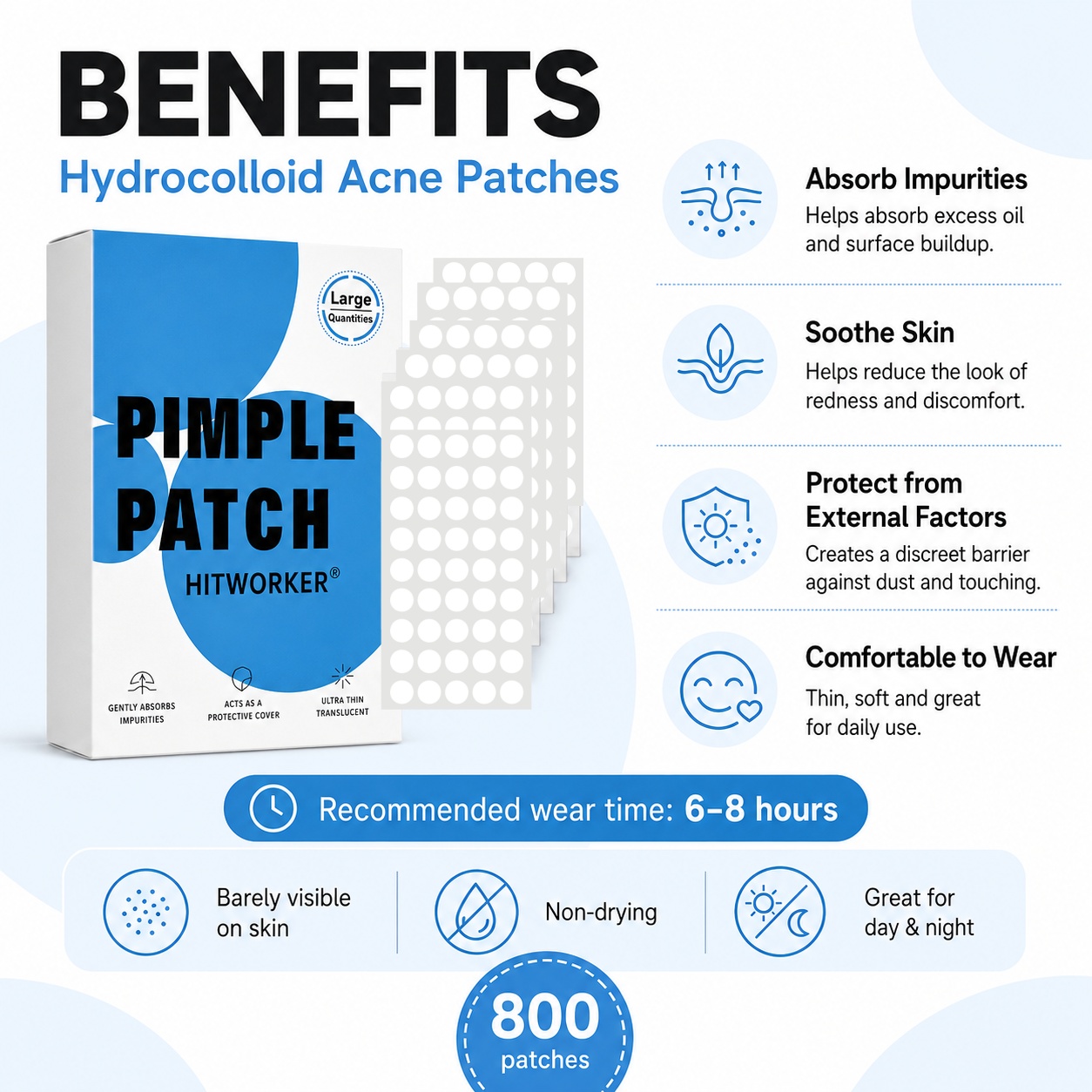 800Pcs Hydrocolloid Acne Pimpl - Skincare Oil Control review and price